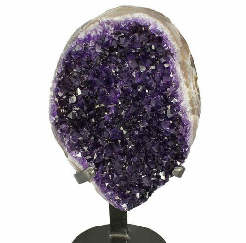 Dark Purple Amethyst Geode On Metal Stand - Uruguay #99895